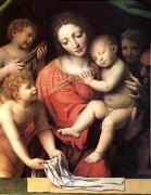 Bernadino Luini The Virgin Carrying the Sleeping Child with Three Angels (mk05) oil on canvas